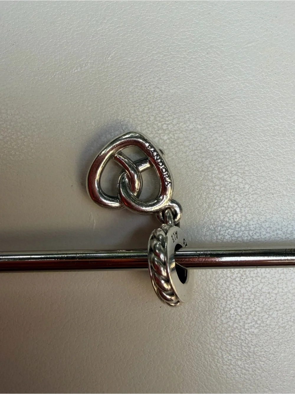 Pandora Sterling Silver Pretzel Charm Dangle Bracelet Charm - Silver